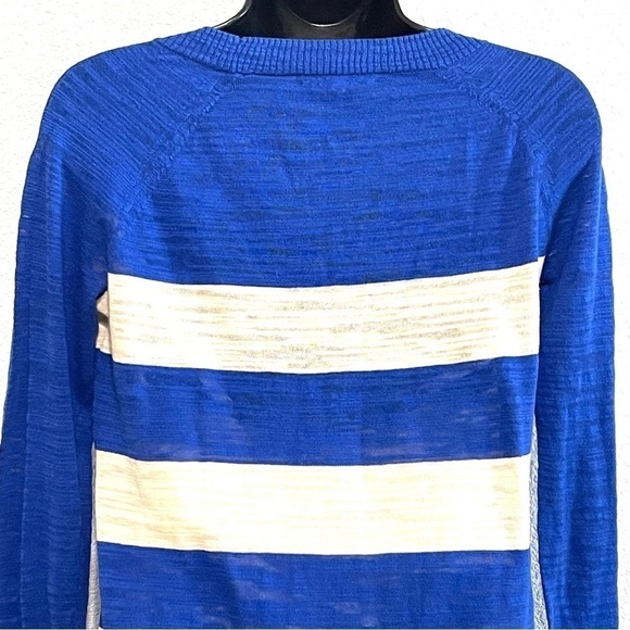 Madewell Woman Blue White Stripe Sweater Size XS - Picture 10 of 14